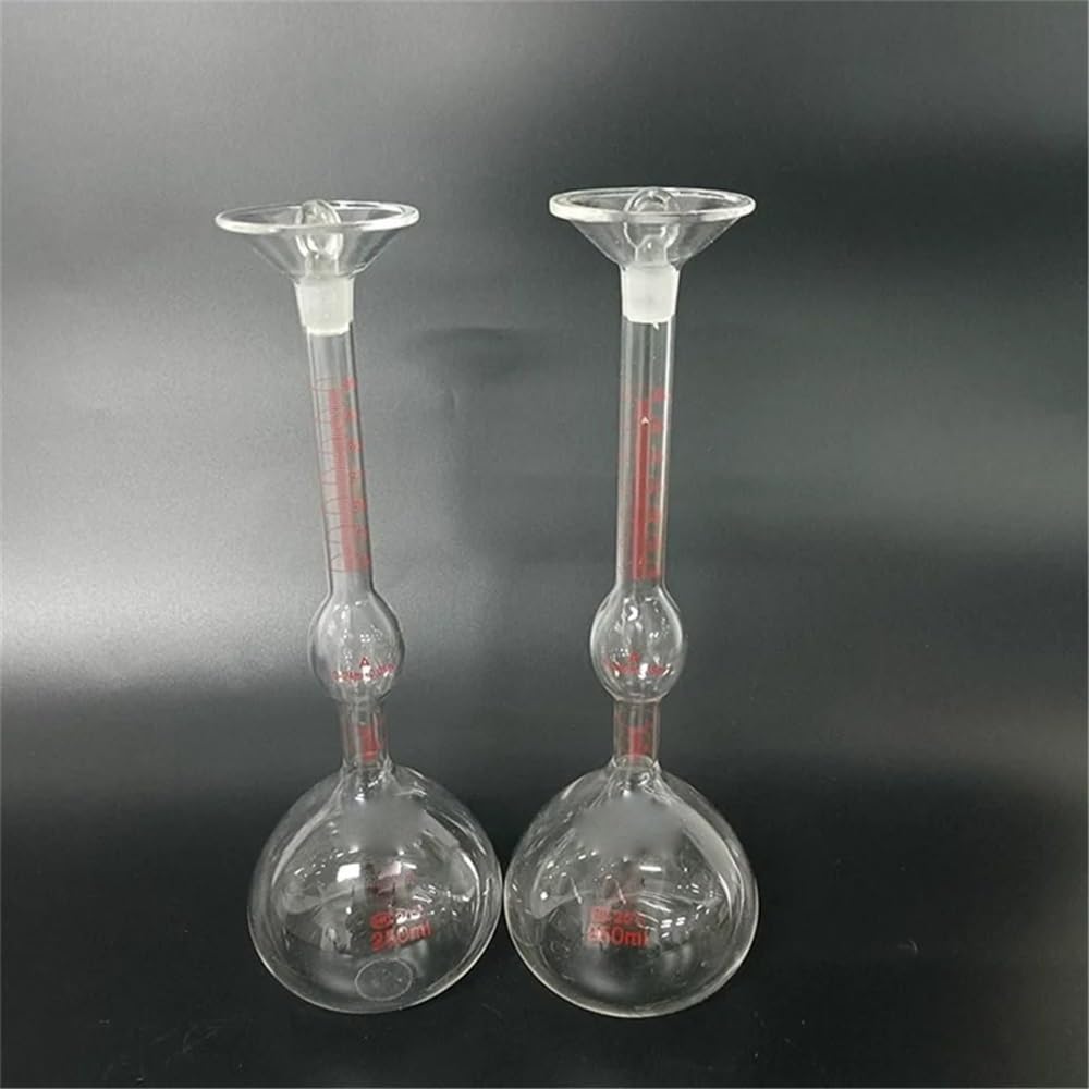 Équipements et fournitures de laboratoire Pycnomètre 250 ml, échelle 0-24 ml/0,05, instrument en verre et ciment solide
