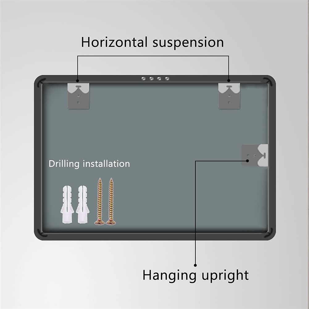 LIGUOYI Spiegel Rechteckig, Aluminiumlegierungs Rahmen Wand-Spiegel, 50×7 cm Moderner Badezimmerspiegel, Vertikale Und Horizontale Aufhängung, Für Wohnzimmer Badezimmer Flur Und Ankleideraum