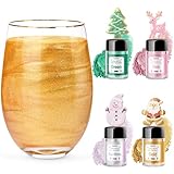 Edible Glitter - 4 Colors Luster Dust Edible-Gold,Green,Pink,Rainbow,100% Food Grade Edible Glitter for Drinks, Cakes, Easter Eggs, and Cookie Decoration, Vegan-Friendly Edible Luster Dust（0.18oz）