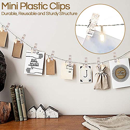 Mini-Clothespins-for-Crafts-Photo-Clips-Clear-Picture-Clips-Plastic-Tiny-Clothes-Pins-for-Hanging-Pictures-Little-Close-Pins-Cloths-Miniclip-for-Clothesline-Miniature-Clip-for-Baby-Shower-100-PCS