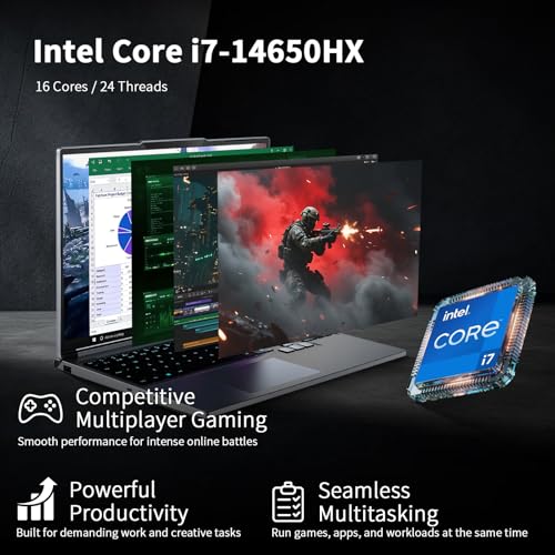 Image of Aurora 16X Gaming Laptop, 16 inch 2.5K WQXGA 180Hz Display 500nits, Intel Core i7-14650HX, Geforce RTX 5060, 32GB DDR5 RAM, 1TB SSD, Wi-Fi 6E, RGB Backlit, Ice Shark Cooling, Win 11 Home