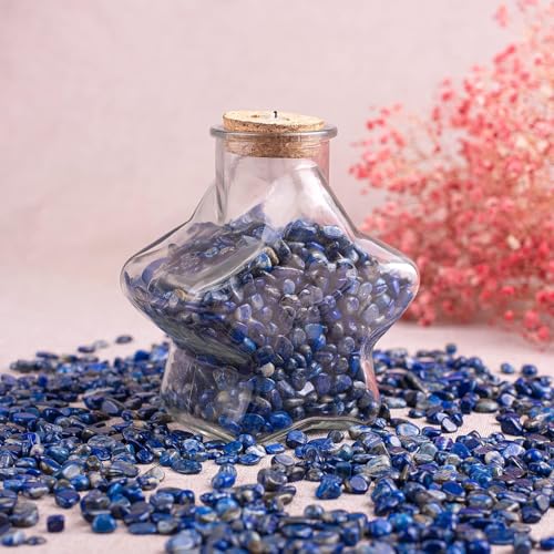 Image of Polished Lapis Lazuli Crystal Chips 200 Pcs - 0.3 inch 10 oz Small Tumbled Stone Chips Crushed Sea Glass Stones Healing Reiki Crystal Home Decoration Indoor Fountain