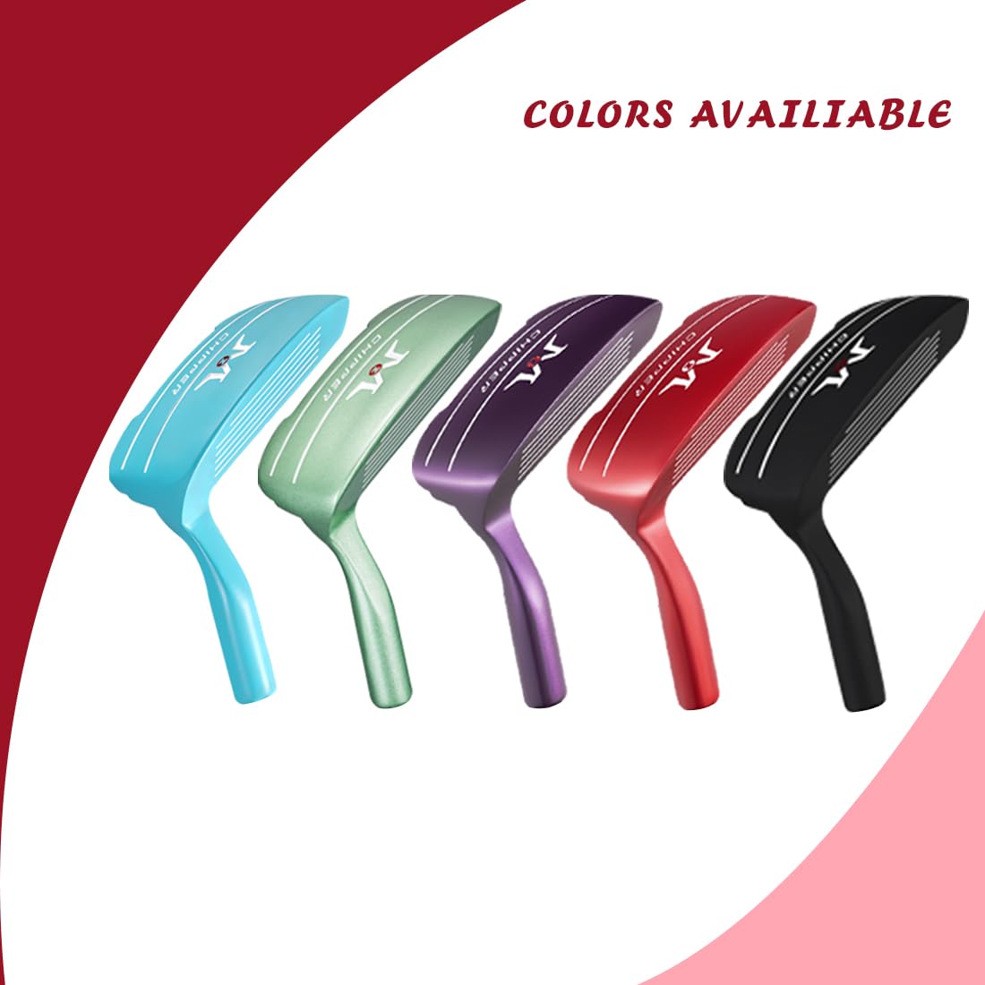MAZEL Chipper, mazza da golf 36/45 gradi, per uomini e donne, mano destra, rossa, acciaio inossidabile, regolare, nero/rosso, conforme alle regole del golf