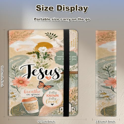 Image of Photo Album 4x6 120 Photos with Strong Elastic Band, Floral Jesus Collage | Large Capacity Premium Leather Picture Album, Portable Wallet Albums Photo Book for Family Anniversaries Wedding Baby