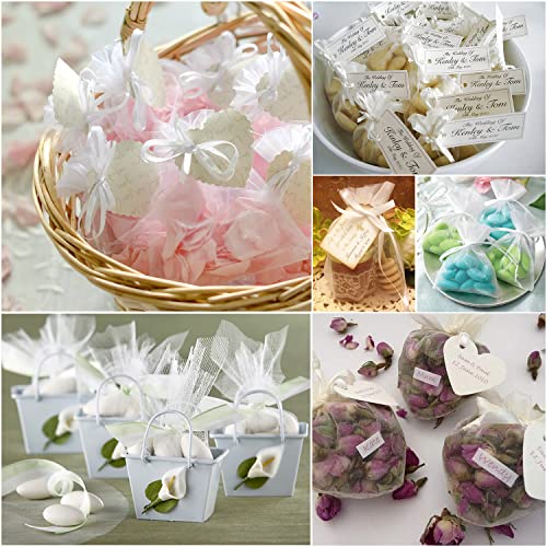 Gudotra 100 Pezzi Sacchetti Organza Bianco Sacchetti Bomboniere Bustine Portaconfetti Per Matrimonio Compleanno Comunione Regalo Caramelle (7Cm*9Cm) - 3