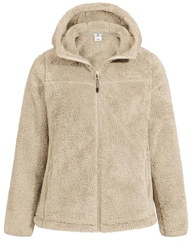 Pioneer Camp Women's Fuzzy Fleece Jacket Full Zip Up Lightweight