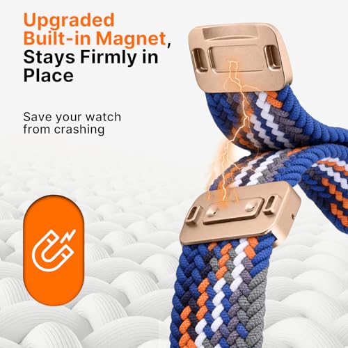 Image of Fullmosa 2 Pack Magnetic Braided Bands Compatible Apple Watch Strap 38mm 40mm 41mm 42mm 44mm 45mm 46mm 49mm Women Men,Soft Elastic Strap for iWatch Ultra3 /2 /1 SE3 /2 /1 Series 11 10 9 8 7 6 5 4 3 2 1