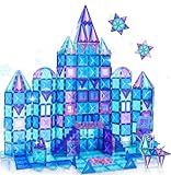 LionFuny 130PCS Magnetic Tiles, 3D Diamond Magnetic Blocks, Magnet Tiles for Kids Age 3-5 4-8 8-12, STEM Sensory Educational Magnet Toys for Kids Girls Boys Birthday Xmas Gifts