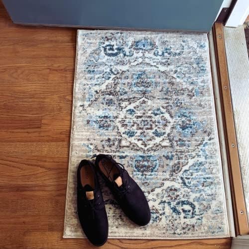 4620 Distressed Blue 6'5x9'2 Area Rug Carpet Large New