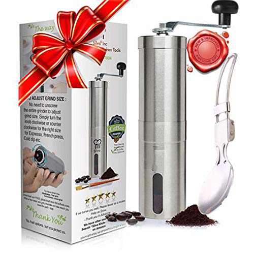 Moedor de café OYJJ, Moedor de café em aço inoxidável portátil Sal marinho Moedor de especiarias Gar