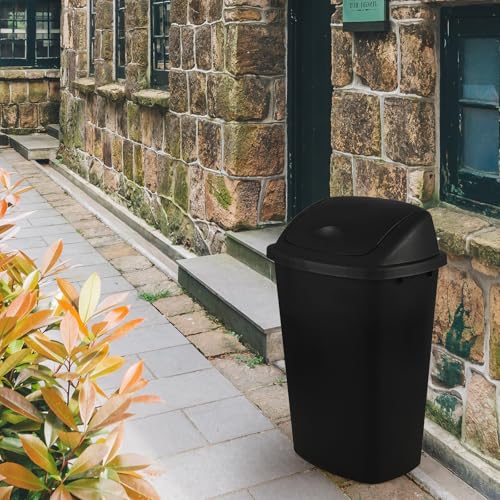 Caneca de Basura Negra de 50 L con Tapa Basculante, Pack 4 miniatura 4