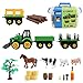 deAO Veicoli Puzzle di Fattoria Gioco da Montare e Smontare Set di Trattori con Rimorchi e Accessori Kit di Montaggio e Costruzione da 28 Pezzi per Bambini Include Scatola e Cacciavite
