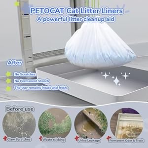 Litter Box Liners Compatible with Pet Scoop free Self-Cleaning Box 30 Count Drawstring Cat Litter Waste Bags for Reusable Tray - Disposable Tray Refills, Tear-resistant - Leak-proof Cat Poop Bags Litter Box Liners Compatible with Pet Scoop free Self Cleaning Box 30 Count Drawstring Cat Litter Waste Bags for Reusable Tray Disposable Tray Refills Tear resistant Leak proof Cat Poop Bags