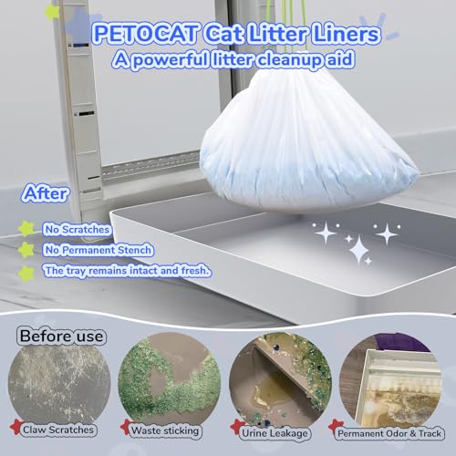 Litter-Box-Liners-Compatible-with-Pet-Scoop-free-Self-Cleaning-Box-30-Count-Drawstring-Cat-Litter-Waste-Bags-for-Reusable-Tray-Disposable-Tray-Refills-Tear-resistant-Leak-proof-Cat-Poop-Bags Litter Box Liners Compatible with Pet Scoop free Self Cleaning Box 30 Count Drawstring Cat Litter Waste Bags for Reusable Tray Disposable Tray Refills Tear resistant Leak proof Cat Poop Bags