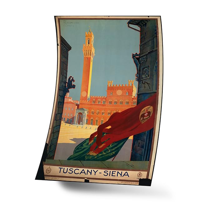 EzPosterPrints - Vintage Style Travel Poster Series- Poster Printing - Wall Art Print For Home Office Decor - Tuscany-Siena - 32X48 Inches
