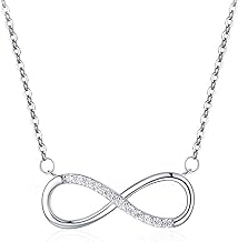 Unendlichkeitszeichen Kette,Verstellbare Kette Silber Damen Mit Zirkonia Infinity Anhänger,Unendlichkeitszeichen Halskette Damen Silber,Kette für Freundin Dame Mutter Mädchen Schmuck Geschenke