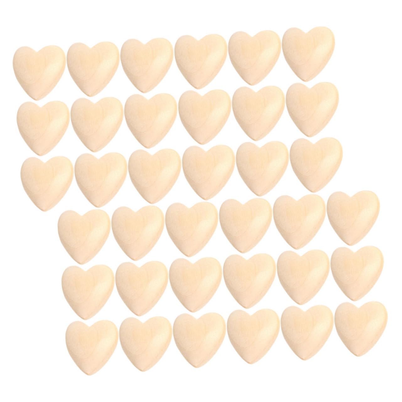 100 Perline Di Legno A Forma Di Cuore – Non Finite, Con Foro, Per Gioielli Fai Da Te, 20x19 Mm - 2