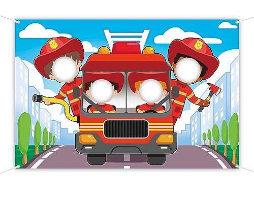 Fondo Fotográfico de Camión de Bomberos 5 x 3.3 ft miniatura 1