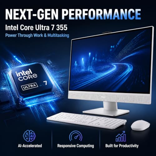Image of Dell 24 All in One Touchscreen Desktop, Intel Ultra 7 355, 16GB RAM 1TB SSD