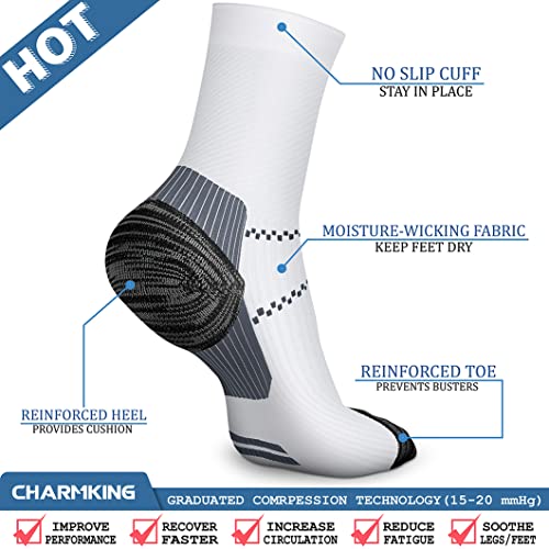 Image of Copper Compression Socks (3 Pairs), 15-20 mmhg is BEST Athletic & Medical for Men & Women, Running, Flight, Travel, Nurses - Boost Performance, Blood Circulation & Recovery