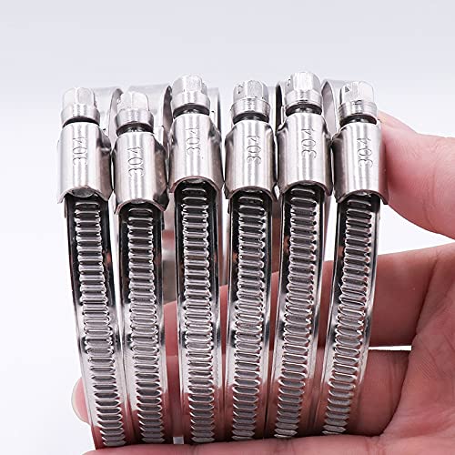 5 Pezzi Fascetta stringitubo in Acciaio Inox 304 Stile Tedesco Tubo Acqua Condotto Morsetto Tubo Raccordo Strumento di Fissaggio 9 mm di Larghezza(160-180mm)