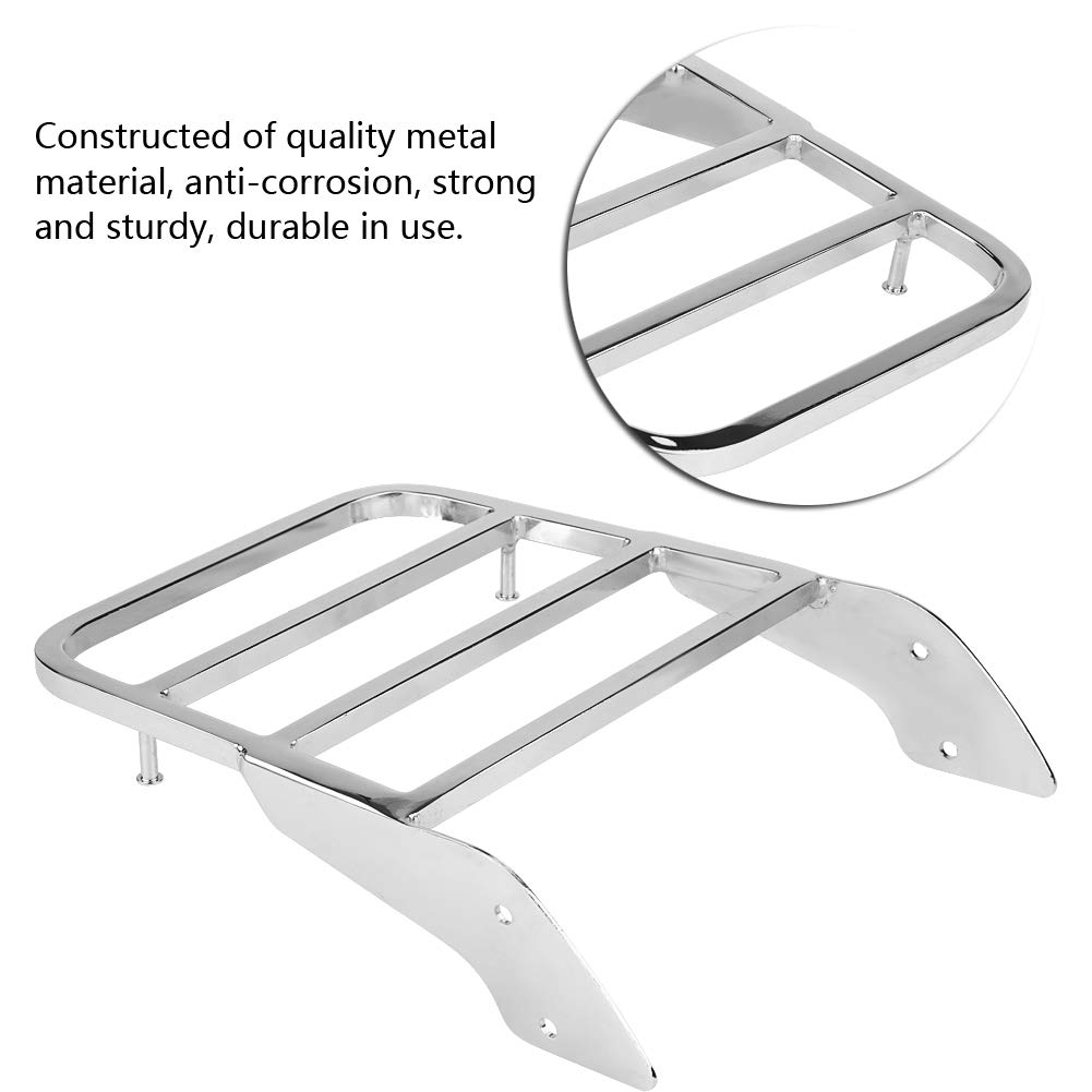KIMISS Portapacchi Posteriore Sissy Bar per Moto in Metallo Materiali per Shadow VT750 C2 1997-2003 Argento Cromato