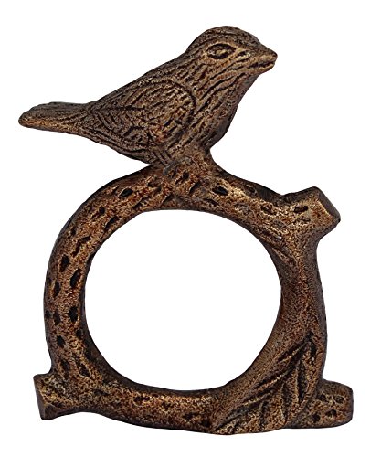 Itos365 Handmade Songbird Bird On Tree Branch - Aluminium Metal Napkin Rings Set Of 6 Holder For Dinning Table Parties Everyday (Pack Of 6) #TOP1