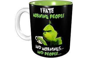 The Grinch Coffee Mugs, 14oz Cup for Cappuccino, Latte or Tea