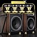 Facmogu 4PCS Golden Speaker Isolation Spikes with Plated Speaker Spikes Pads Mat, Speaker Spikes & Speaker Spike Pad Kit with Double-Sided Adhesive for Subwoofer CD DVD Player Audio Amplifier Recorder