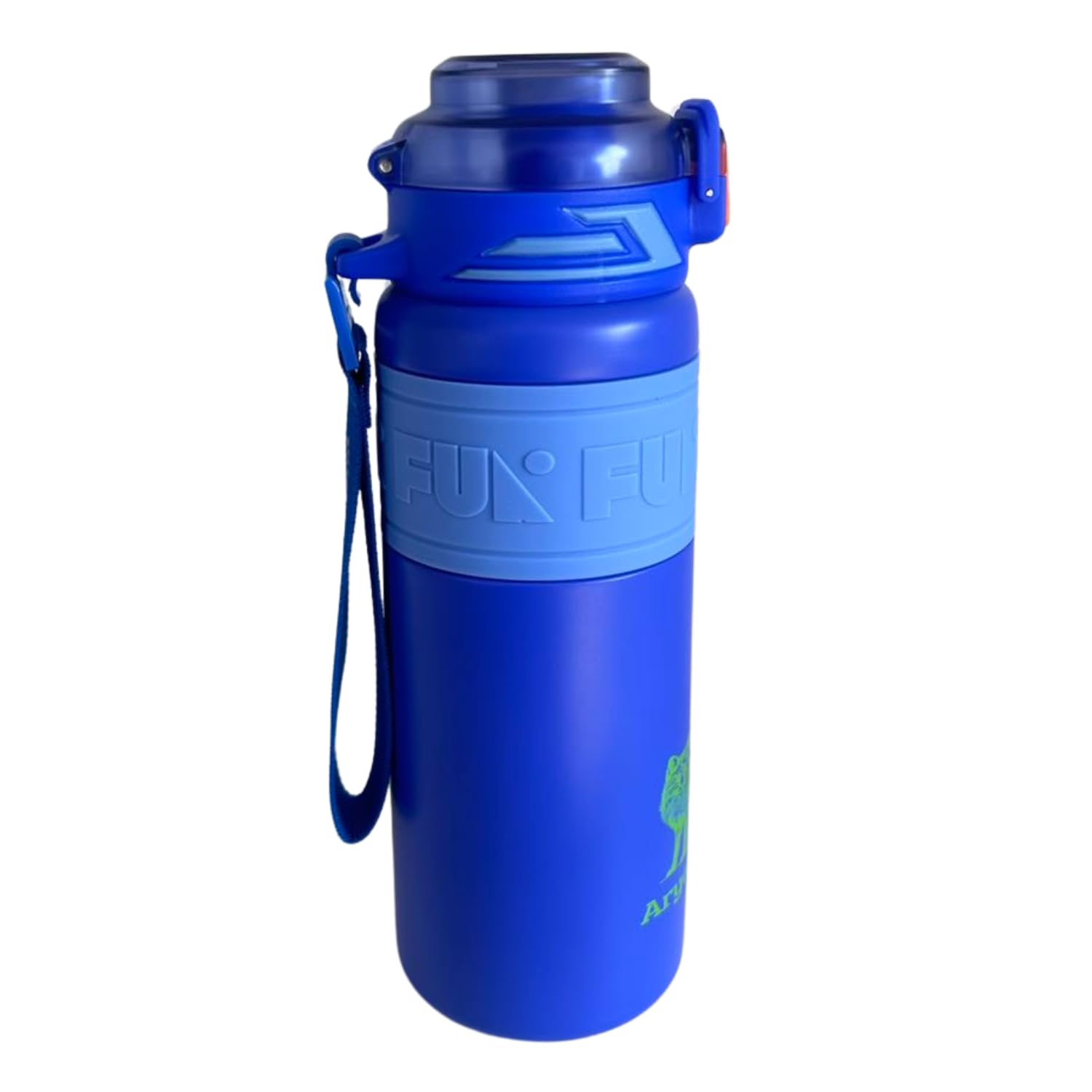 Insulated Stainless Steel Water Bottle with push-button lid with lock and Straw for Sports and Travel, BPA-Free Sports Water Bottle, 22 oz (Blue, 22 oz)