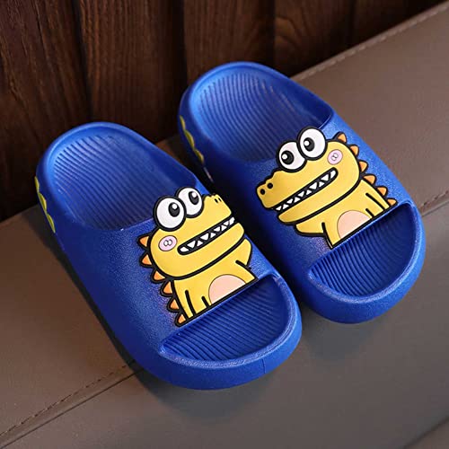 Toddler Boys Girls 𝐂artoon Dinosaur Slides Non-Slip Open Toe Shower Sandals Comfy Soft Fuzzy Slippers Kids Shoe Girl2