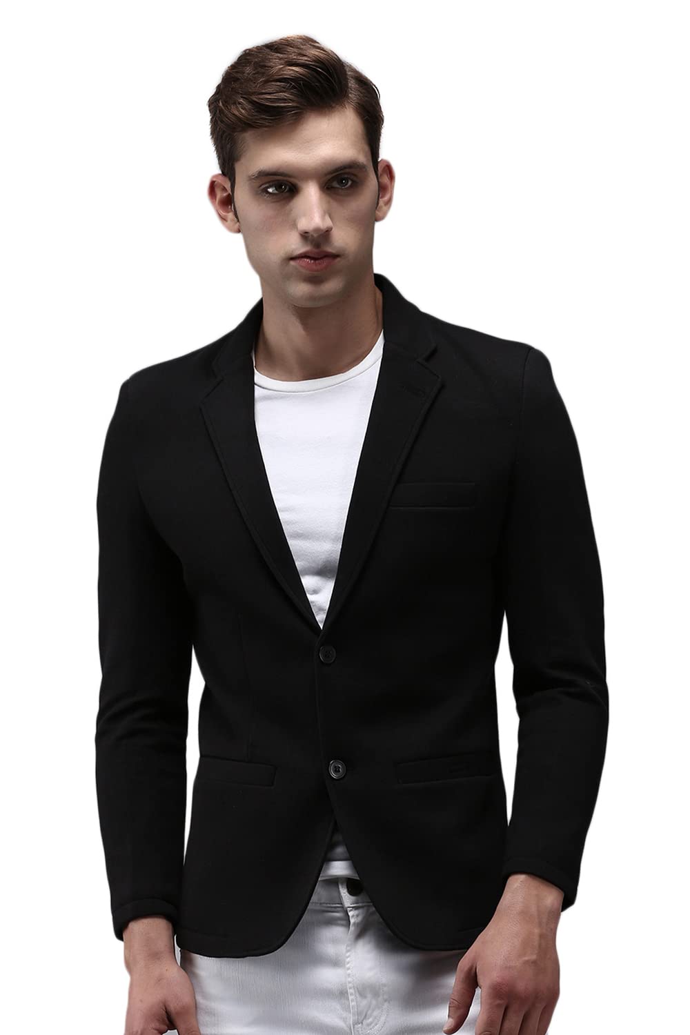 showoffff Men Solid Front-Open Casual Blazer | Notched Lapel Full Sleeves Cotton Blazer for Mens | Slim Fit Regular Length Blazer for Men's-picture-43