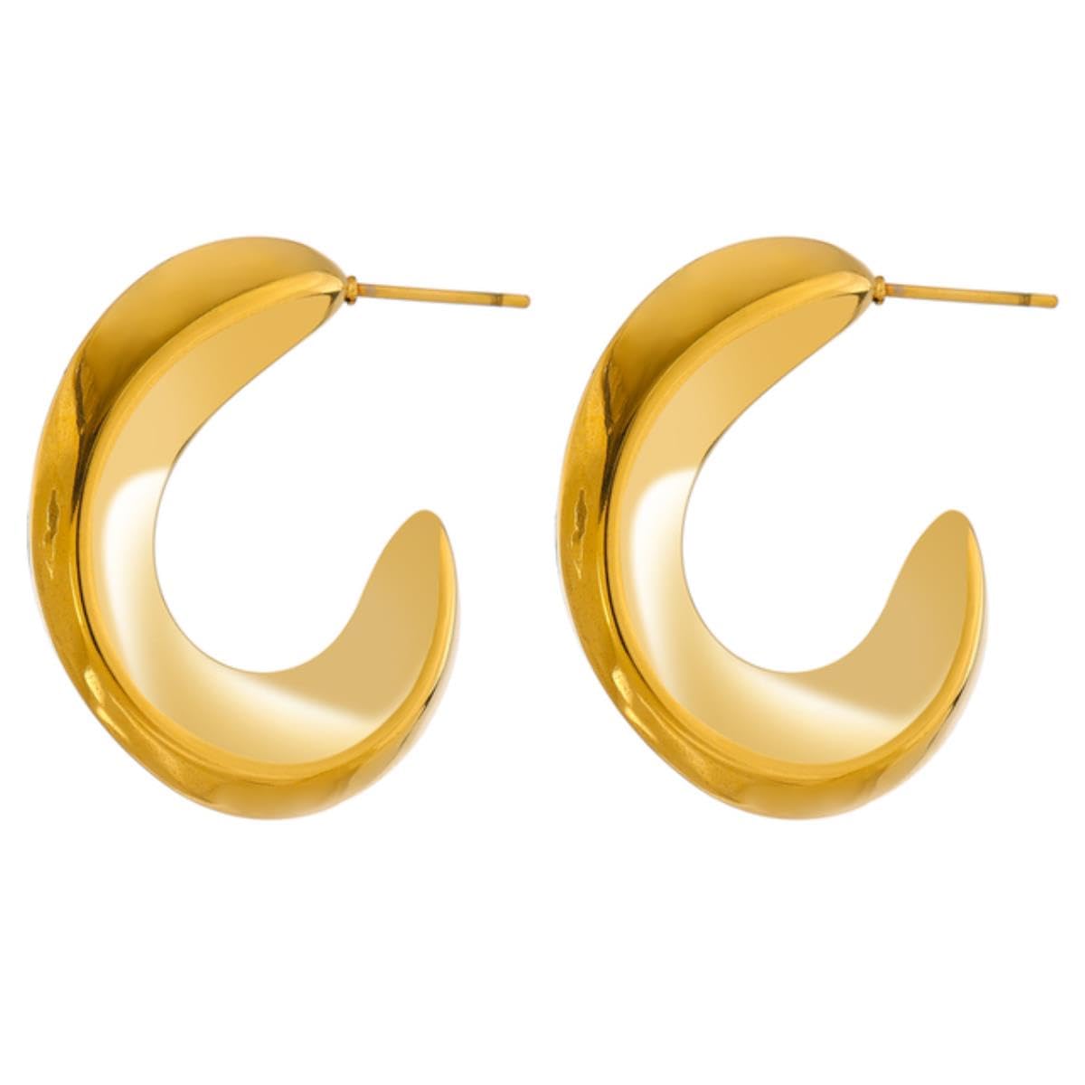 YAHOYAYAHOYA Stainless Steel Metal Twisted Stud Earrings for Women Gold Color сережки необычные Bijoux Ete Chic Accessories Gift