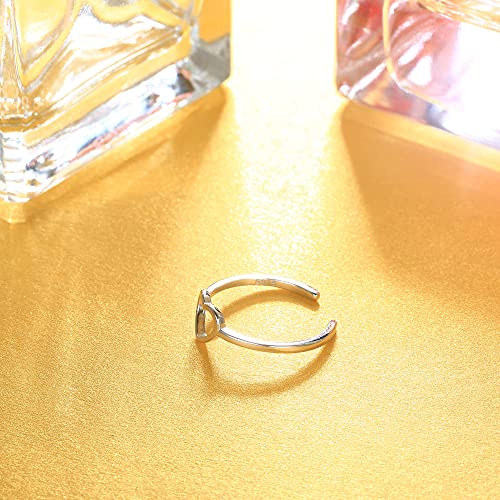 Image of Milacolato 925 Sterling Silver Toe Rings for Women 18K White Gold Plated Arrow Heart Infinity Vintage Celtic Knot Teardrop Daisy Flower Stylish Toe Rings Adjustable Toe Band Rings Summer Beach Foot Jewelry