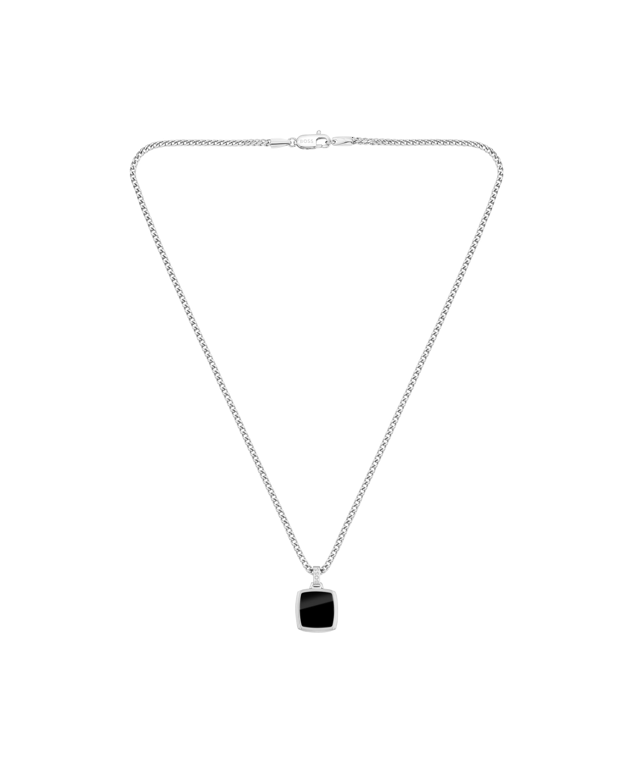 BOSS Jewelry Men's ODELL Collection Pendant Necklace in Stainless Steel with Black Onyx - 1580648