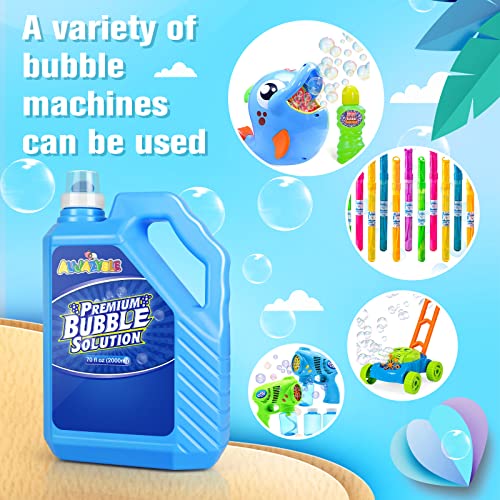 Image of Bubble Solution Refill 70 OZ | Pre-Mix Premium Bubble Refill Solution No Measuring Required | Bubbles for Kids | Bubbles Refills | Bubbles Bulk | Bubble Machine Solution | Kids Easy Grip Bottle