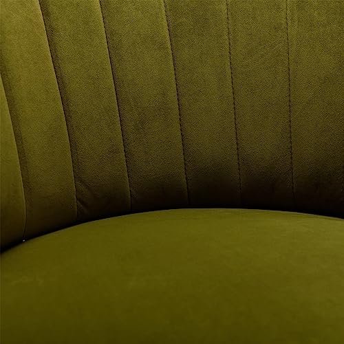Sillón redondo giratorio terciopelo oliva miniatura 4