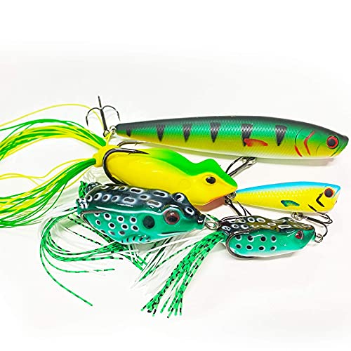 Jackson Profi Oberflächenköder Top Water Lures Angelset. 5-12cm. 5 Stück. Angelköder Set Raubfische. Barsch bis Hecht