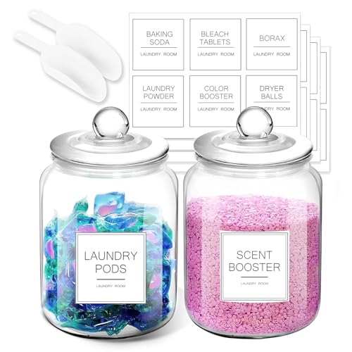 FyndraX Laundry Pods Glass Jars - Half Gallon...