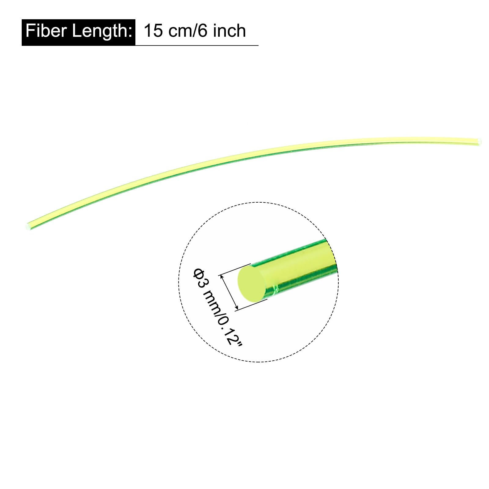 QUARKZMAN Sostituzione Fibra Ottica Mirino Aste, 5pz 3mmx15cm PMMA per Archi Mirini DIY Arte Fluorescenza Verde