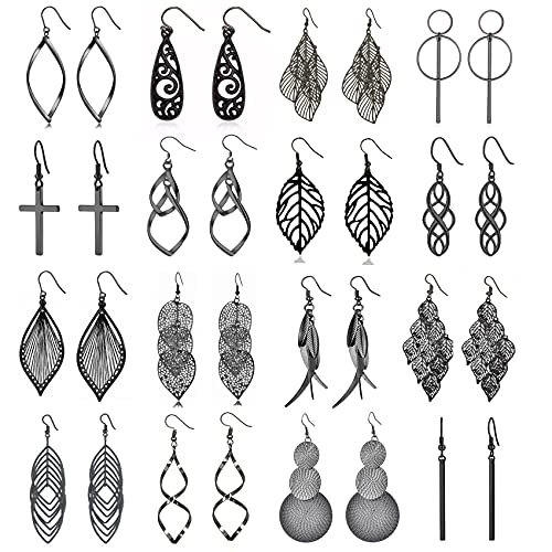 16 Pairs Drop Dangle earrings for Women Fashion Jewelry Dangly Wholesale Earrings Vintage Boho Bohemian Earrings Set