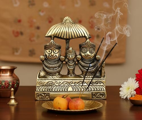 ESPLANADE Brass Puri Jagannath Balaram and Subhadra Maa Idol Murt...