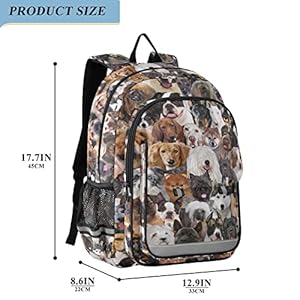   ALAZA-Different-Dog-Breeds-Animal-Laptop-Backpack-Purse-for-Women-Men-Travel-Bag-Casual-Daypack-with-Compartment-Multiple-Pockets