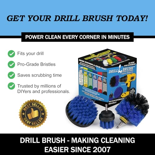 Image of Drillbrush Boat Accessories - Kayak Cleaning Kit - Boat Cleaning Brush Kit - Marine Scrub Brush Attachment for Drill - Rotary Brushes for Boats - Motorized Hull Power Scrubber Set - Hull Cleaner Set