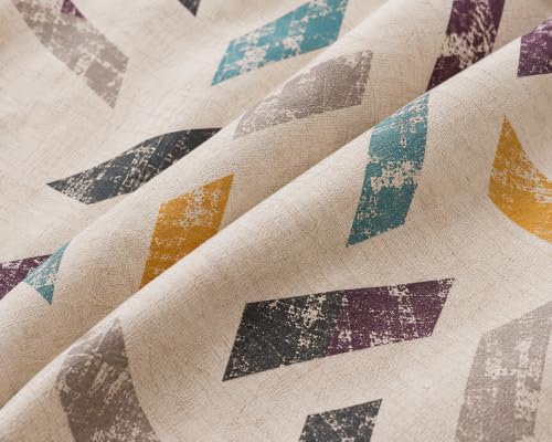 Image of Fitted Bedsheet White Multicolor Abstract Print Glace Cotton 210 TC | King Size for Double Bed Fits 6 x 6.5 ft Mattress (72 x 78 Inch) | All Around Elastic | 2 Pillow Covers | 10 Inch Deep Pocket