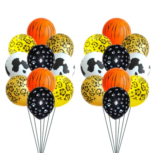 Image of Party Decorz Jungle /Safari /Animal Print Multicolor Latex Balloon Set Of 20 pcs For Kids Animal Theme Birthday Party Decoration, Surprise Party