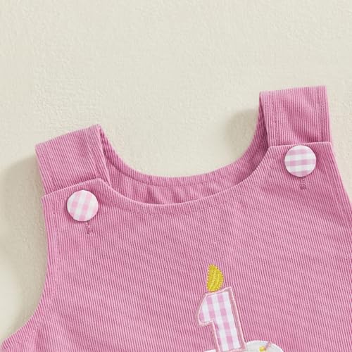 First Birthday Outfit Baby Girl Birthday Clothes Smocked Overalls Cake Embroidery Dress3