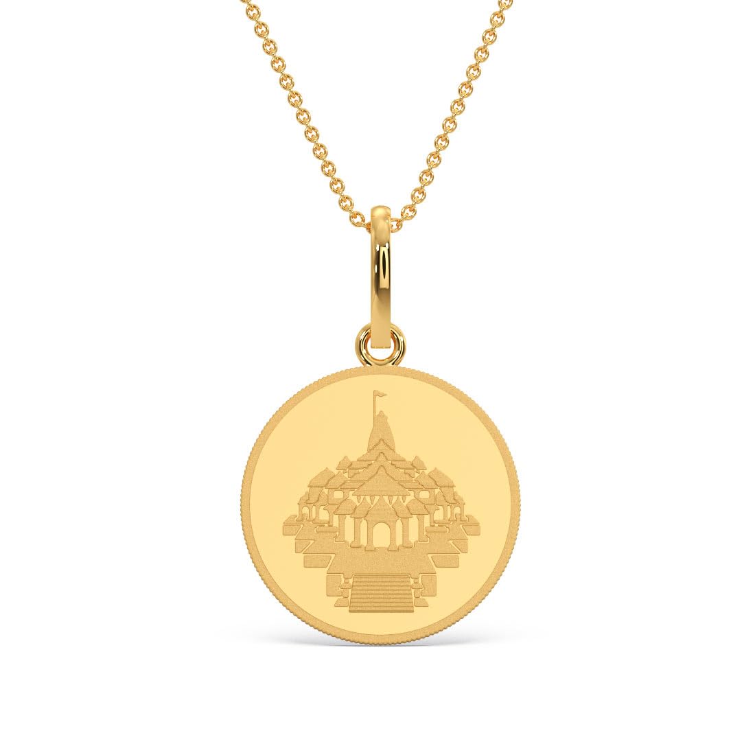 24K (999) Purity Ayodhya Gold Coin Pendant 2 Gms