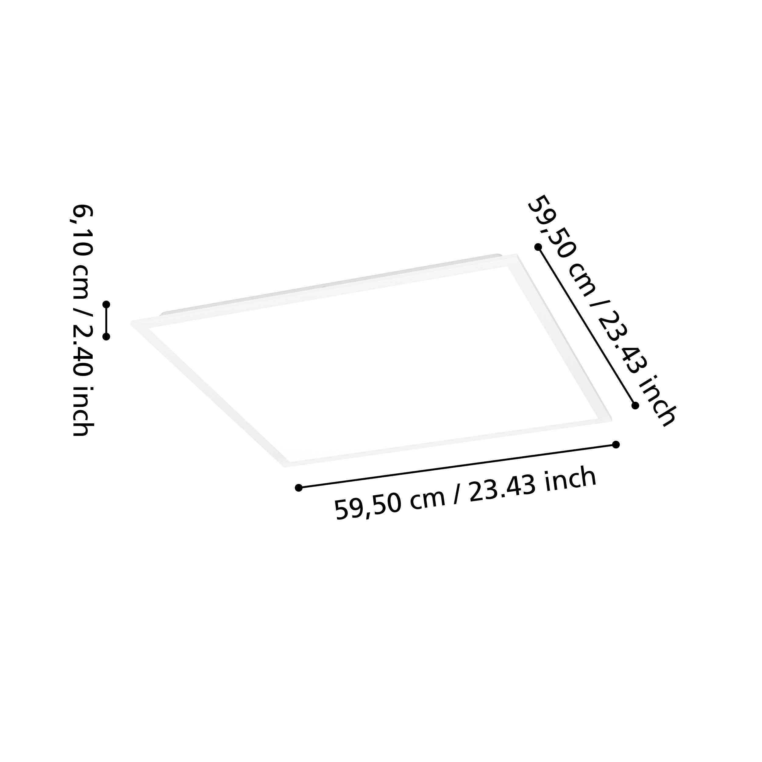 Eglo Pannello LED connect.z Moradillo-Z 60x60 cm ZigBee plafoniera opaca | controllo app e vocale Alexa bianco caldo-freddo RGB dimmerabile lampada da soffitto bianca