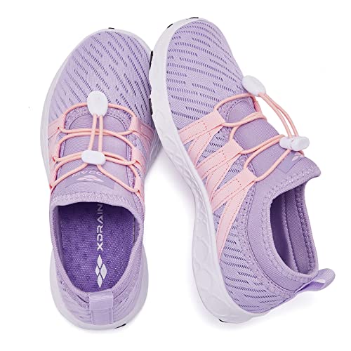 ALEADER Kids Water Shoes Xdrain Aqua Shoes for Girls Quick Dry Lightweight Swim Shoes Purple/Pink 2 M US Little Kid